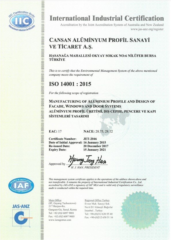 CANSAN ISO 14001