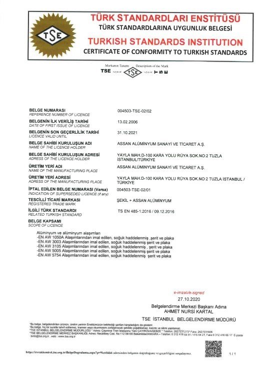 Assan Türk Standartları Enstitüsü 485